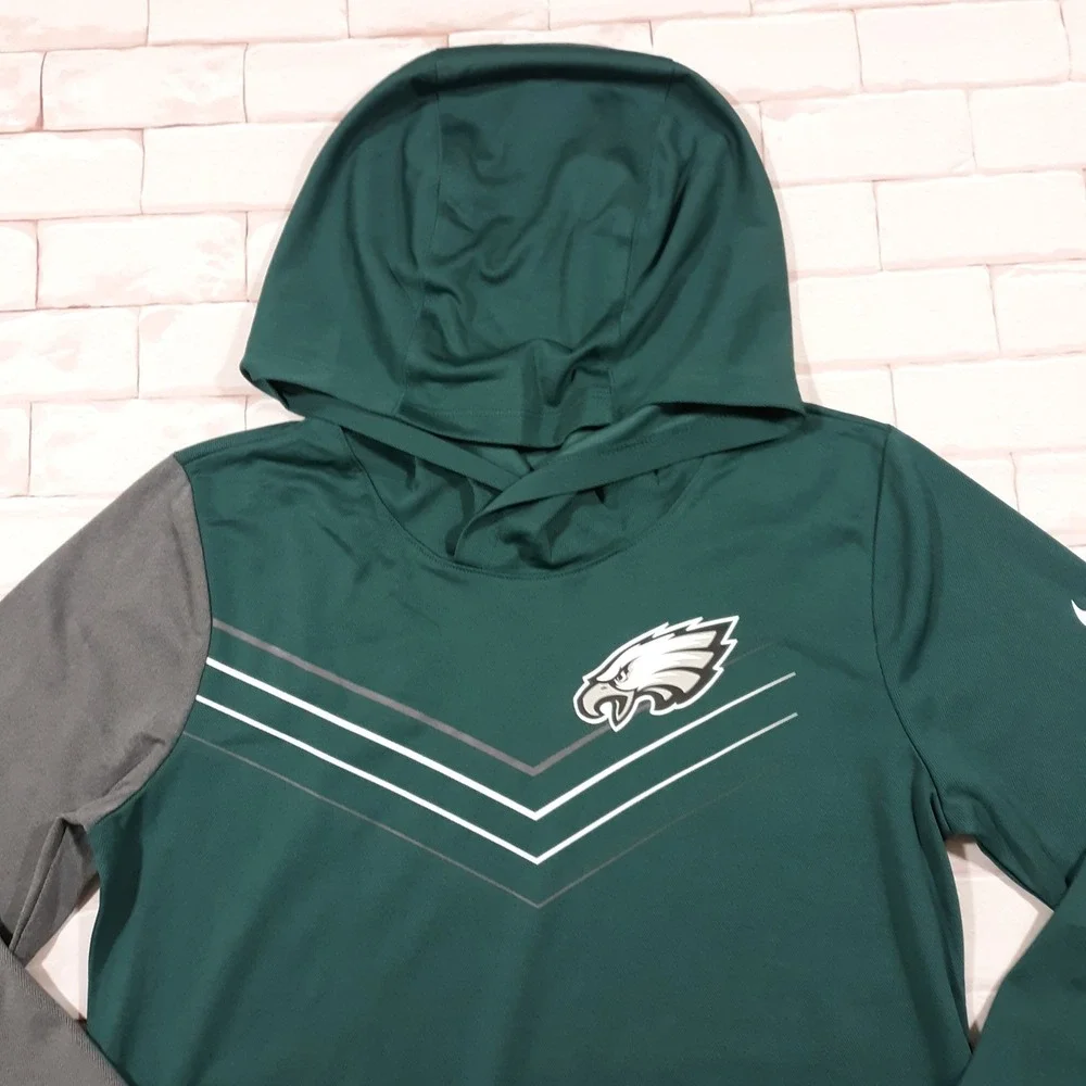 Nike Philadelphia Eagles Hoodie Football NFL Size Small Green Gray Dri-Fit